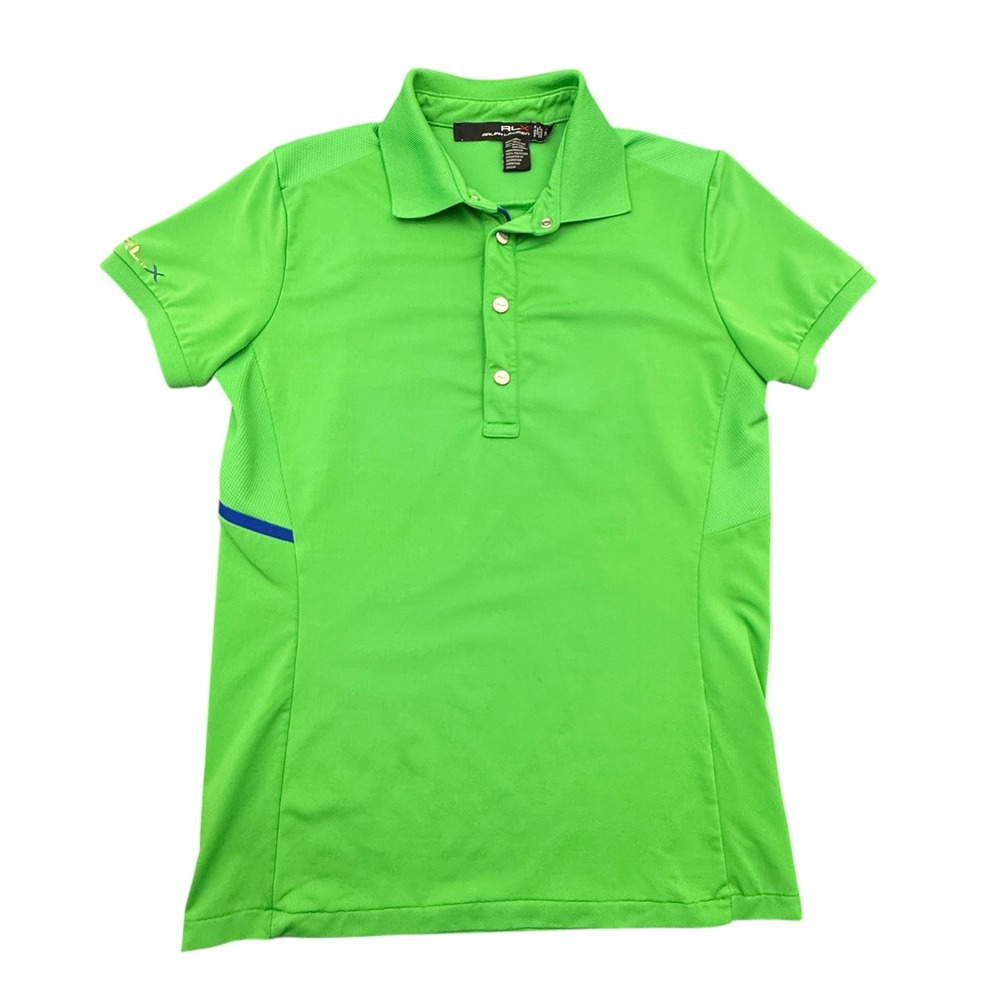 RLX Ralph Lauren Polo Shirt Women Extra Small Green Athletic Golf Short Sleeve